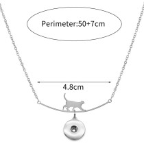 Cat  Stainless Steel 20MM  Snap button Necklace  DIY jewelry