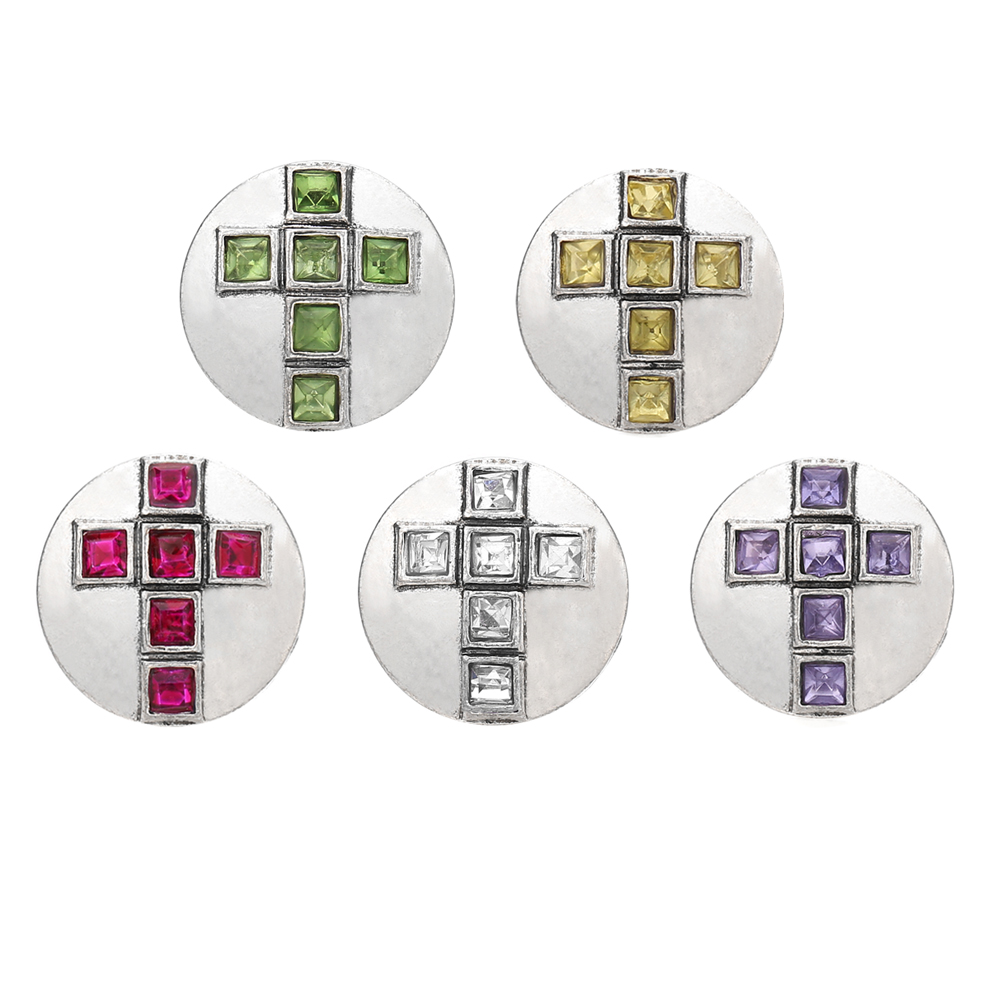 Cross 20MM snaps button rhinestone DIY jewelry