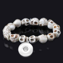 Turquoise skull bead bracelet suitable for 18MM jewelry snap