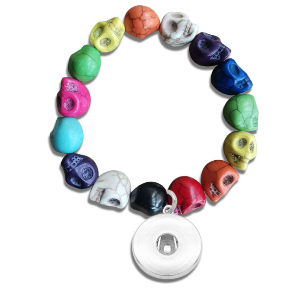 Turquoise skull bead bracelet suitable for 18MM jewelry snap