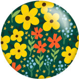 20MM Flower Print glass snaps buttons  DIY jewelry