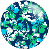 20MM Flower Print glass snaps buttons  DIY jewelry