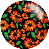 20MM Flower Print glass snaps buttons  DIY jewelry