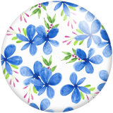 20MM Flower Print glass snaps buttons  DIY jewelry