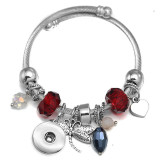 Butterfly Elephant Beaded Stainless Steel Bracelet Tree of Life Pendant Crystal Various Dragonfly Love Metal Bracelet fit snaps jewelry