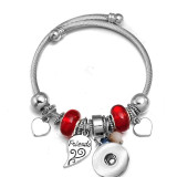 Butterfly Elephant Beaded Stainless Steel Bracelet Tree of Life Pendant Crystal Various Dragonfly Love Metal Bracelet fit snaps jewelry