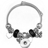 Butterfly Elephant Beaded Stainless Steel Bracelet Tree of Life Pendant Crystal Various Dragonfly Love Metal Bracelet fit snaps jewelry