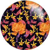 20MM Flower Print glass snaps buttons  DIY jewelry