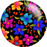 20MM Flower Print glass snaps buttons  DIY jewelry