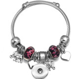 Butterfly Elephant Beaded Stainless Steel Bracelet Tree of Life Pendant Crystal Various Dragonfly Love Metal Bracelet fit snaps jewelry