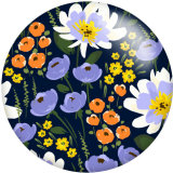 20MM Flower Print glass snaps buttons  DIY jewelry