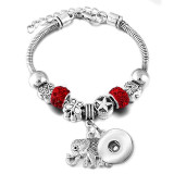 Diy tree of life glass bead bracelet crystal diamond beaded bracelet ladies snake chain bracelet fit snaps jewelry