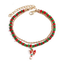 Christmas party colored beads bracelet small design Santa Claus tree pendant bracelet