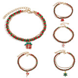 Christmas party colored beads bracelet small design Santa Claus tree pendant bracelet