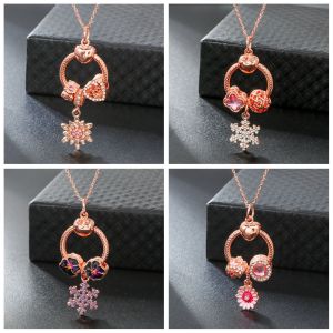 stainless steel 45CM necklace simple snowflake daisy flower pendant love clasp bone chain