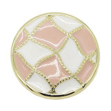 21MM Pink plaid spot oil metal 18MM jewelry button