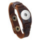 Punk Genuine Leather woven bracelet Men's cowhide suitable for 18MM jewelry snap bracelet