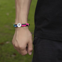 Rainbow Bracelet Weaving Couple Student Leather Bracelet Suitable for 18MM Jewelry Snap Bracelet