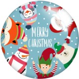 20MM Christmas  Snowman  Print glass snaps buttons  DIY jewelry