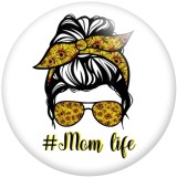 20MM Sport Girl Print glass snaps buttons  DIY jewelry
