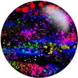 20MM Golden Line Colorful  Texture Pattern Print glass snaps buttons  DIY jewelry