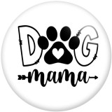 20MM Bear Beat Mom Ever Words  Print glass snaps buttons  DIY jewelry
