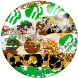 20MM Golden Line Colorful  Texture Pattern Print glass snaps buttons  DIY jewelry