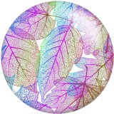 20MM Transparent leaf  Print glass snaps buttons