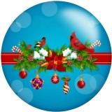 20MM Christmas  Colorful Flower  pattern Print glass snaps buttons