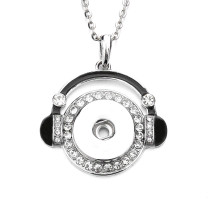The headset  Metal Flower Pendant 60CM Necklace for 20mm Thick Snap Jewelry
