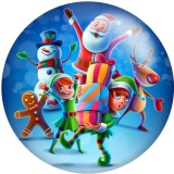 20MM Christmas  Snowman  Print glass snaps buttons  DIY jewelry