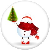 20MM Santa Claus  Print glass snaps buttons  DIY jewelry