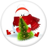 20MM Santa Claus  Print glass snaps buttons  DIY jewelry