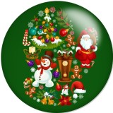 20MM Christmas  Snowman  Print glass snaps buttons  DIY jewelry