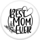 20MM Bear Beat Mom Ever Words  Print glass snaps buttons  DIY jewelry