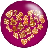 20MM Christmas  pattern Print glass snaps buttons