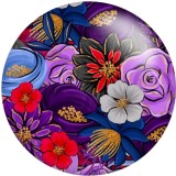 20MM  Flower Pattern Print glass snaps buttons  DIY jewelry