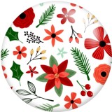 20MM  Flower Pattern Print glass snaps buttons  DIY jewelry