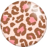 20MM Leopard Pattern Print glass snaps buttons  DIY jewelry