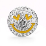 Smiling face 20MM  design Rhinestone  Metal snap buttons