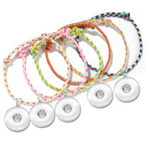 Four strand color woven bracelet bracelet, hand rope, peace bracelet, suitable for 18MM jewelry snap