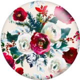 20MM  Flower Pattern Print glass snaps buttons  DIY jewelry
