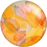 20MM Transparent leaf  Print glass snaps buttons