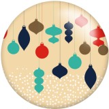 20MM Christmas  pattern Print glass snaps buttons
