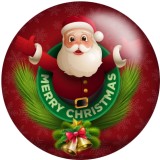 20MM Christmas  pattern Print glass snaps buttons