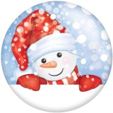 20MM Santa Claus  Print glass snaps buttons  DIY jewelry
