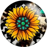 20MM  Flower Pattern Print glass snaps buttons  DIY jewelry