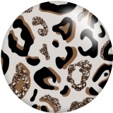 20MM Leopard Pattern Print glass snaps buttons  DIY jewelry