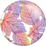 20MM Transparent leaf  Print glass snaps buttons