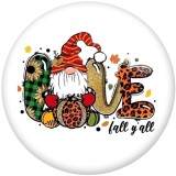 20MM Love dwarf Print glass snaps buttons  DIY jewelry